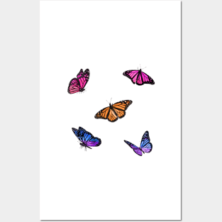 Sunset Butterflies Sticker Pack Posters and Art